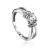Chic White Gold Crystal Ring, Ring Size: 6.5 / 17, image 