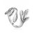 Floral Design Silver Ring The Liquid, Ring Size: Adjustable, image 