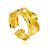 Textured Gold Plated Silver Adjustable Ring The Liquid, Ring Size: Adjustable, image 
