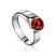 Оригинальное кольцо «Лея» из серебра и коньячного янтаря, Ring Size: 8.5 / 18.5, image 