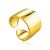 Bold Gold Plated Silver Stoneless Ring The ICONIC, Ring Size: Adjustable, image 