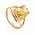 Geometric Gold Citrine Ring, Ring Size: 7 / 17.5, image 
