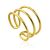 Gold Plated Silver Triple Ring The ICONIC, Ring Size: Adjustable, image 