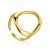 Stunning Contemporary Design Gold-Plated Silver Ring The Liquid, Ring Size: Adjustable, image 
