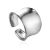Stylishly Modern Silver Ring With Brushed Finish The Liquid, Ring Size: Adjustable, image 