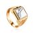 Bold Two Tone Gold Signet Ring, Ring Size: 9.5 / 19.5, image 