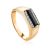 Stylish Unisex Gold Onyx Ring, Ring Size: 10 / 20, image 