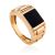 Unisex Gold Ring With Black Enamel, Ring Size: 10 / 20, image 