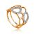 Designer Gold Crystal Band Ring, Ring Size: 8 / 18, image 