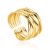 Twisted Gold Plated Silver Ring The ICONIC, Ring Size: Adjustable, image 