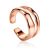 Double Line Statement Rose Gold Plated Silver Ring The Liquid, Ring Size: Adjustable, image 