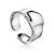 Statement Silver Molten Wave Ring The Liquid, Ring Size: Adjustable, image 