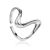 Silver Abstract Wave Ring The Liquid, Ring Size: Adjustable, image 