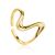 18ct Gold on Sterling Silver Abstract Wave Ring The Liquid, Ring Size: Adjustable, image 