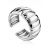 Rippled Silver Band Ring The ICONIC, Ring Size: Adjustable, image 