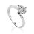 Stylish White Gold Diamond Ring, Ring Size: 6.5 / 17, image 