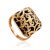 Fabulous Ornate Gold Enamel Ring, Ring Size: 8 / 18, image 