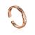 ​Contemporary crumbled texture one-size rose plated silver ring, Ring Size: Adjustable, image 