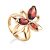 Floral Design Gold Garnet Ring The Verbena, Ring Size: 6.5 / 17, image 