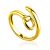 Trendy Gold Plated Belt Shaped Coil Ring The ICONIC, Ring Size: Adjustable, image 