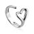 Heart Shaped Silver Adjustable Ring The Liquid, Ring Size: Adjustable, image 