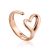 Heart Shaped Gilded Silver Adjustable Ring The Liquid, Ring Size: Adjustable, image 