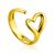 Heart Shaped Gold Plated Silver Adjustable Ring The Liquid, Ring Size: Adjustable, image 