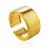 Contemporary Brush Finish Gold Plated Silver Ring The ICONIC, Ring Size: Adjustable, image 