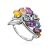 Fabulous Silver Ring With Mix Color Stones, Ring Size: 9.5 / 19.5, image 