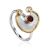 Futuristic Design Silver Garnet Ring, Ring Size: 9.5 / 19.5, image 
