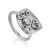 Stylish Silver Crystal Ring, Ring Size: 9 / 19, image 