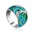 Art Deco Style Silver Enamel Ring, Ring Size: 7 / 17.5, image 