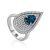 Fabulous Cocktail Silver Ring With Topaz London, Ring Size: 8.5 / 18.5, image 