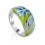 Floral Design Silver Enamel Ring, Ring Size: 7 / 17.5, image 