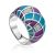 Voluminous Silver Enamel Ring, Ring Size: 7 / 17.5, image 