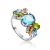Chic Silver Ring With Topaz Ana Morganite, Ring Size: 6 / 16.5, image 