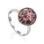Chic Silver Ring With Faceted Oval Rhodonite Stone, Ring Size: 8.5 / 18.5, image 