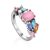 Chic Multicolor Sugar Quartz Ring, Ring Size: 7 / 17.5, image 