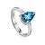 Silver Ring With Pear Shaped Topaz Swiss Blue, Ring Size: 8 / 18, image 