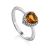 Crystal Heart Detail Ring, Ring Size: 8 / 18, image 