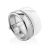 Fashionable Silver Ceramic Band Ring With Crystals, Ring Size: 5.5 / 16, image 