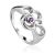 Intricate Design Silver Amethyst Ring, Ring Size: 7 / 17.5, image 