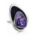Fabulous Silver Cocktail Ring With Charoite And Denim, Ring Size: 8.5 / 18.5, image 
