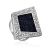 Bold Geometric Silver Ring With Denim Detail, Ring Size: 9.5 / 19.5, image 