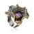 Amazing Abstract Design Silver Amethyst Ring, Ring Size: Adjustable, image 