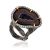Designer Silver Ring With Agate Geode And Crystals, Ring Size: Adjustable, image 