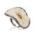 Unique Silver Cocktail Ring With Amethyst And Coral, Ring Size: 8.5 / 18.5, image 