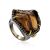 Silver Cocktail Ring With Bold Smoky Quartz And Spinel, Ring Size: 6.5 / 17, image 
