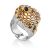 Honeycomb Motif Silver Sapphire Set, Ring Size: Adjustable, image 