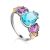 Chic Mix Color Crystal Ring, Ring Size: 9 / 19, image 